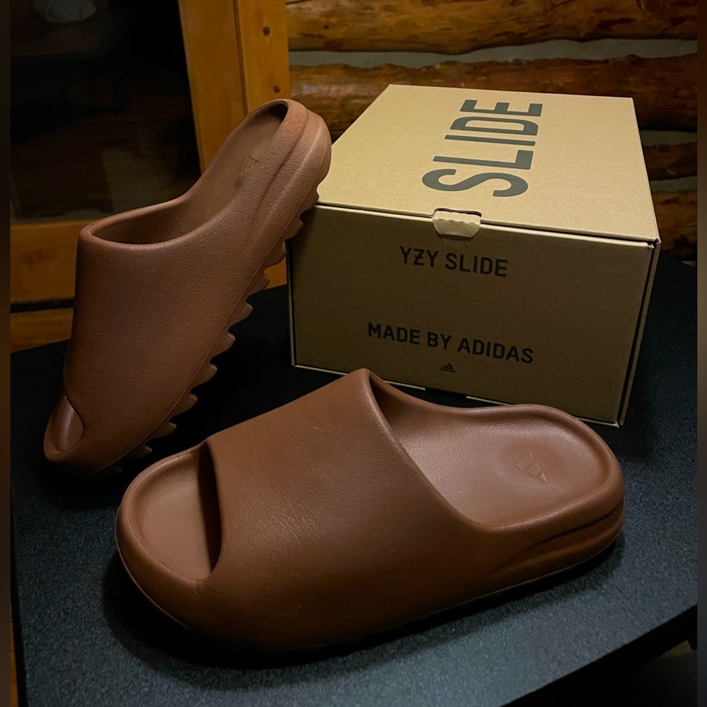 Yeezy slide flax - size: 8 color: brown